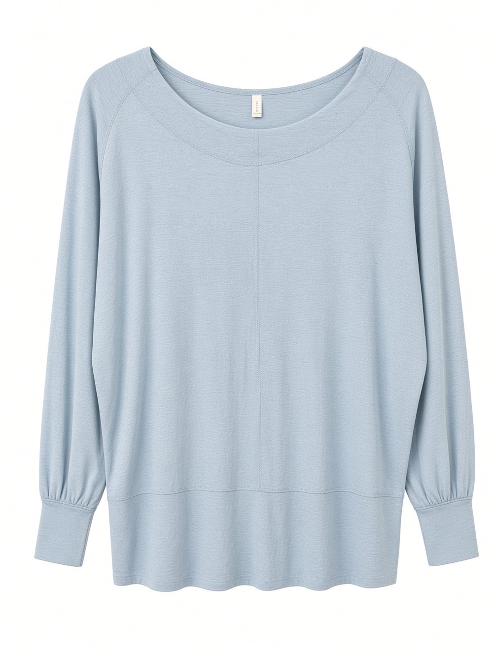 Free People Batwing Powder Baby Blue Boatneck Pullover Medium Yoga or activewear